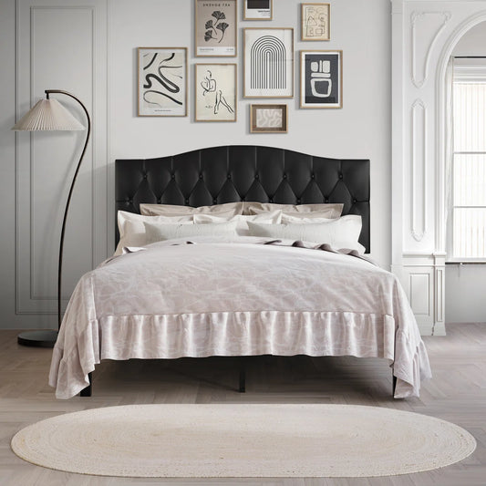 Jayquin Vegan Leather Scalloped Bed
