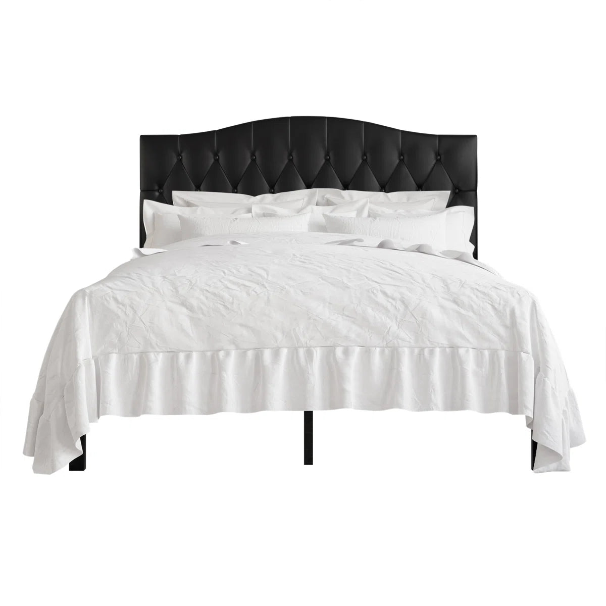 Jayquin Vegan Leather Scalloped Bed