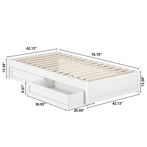 Lamariah Solid Wood Open-Frame Storage Bed