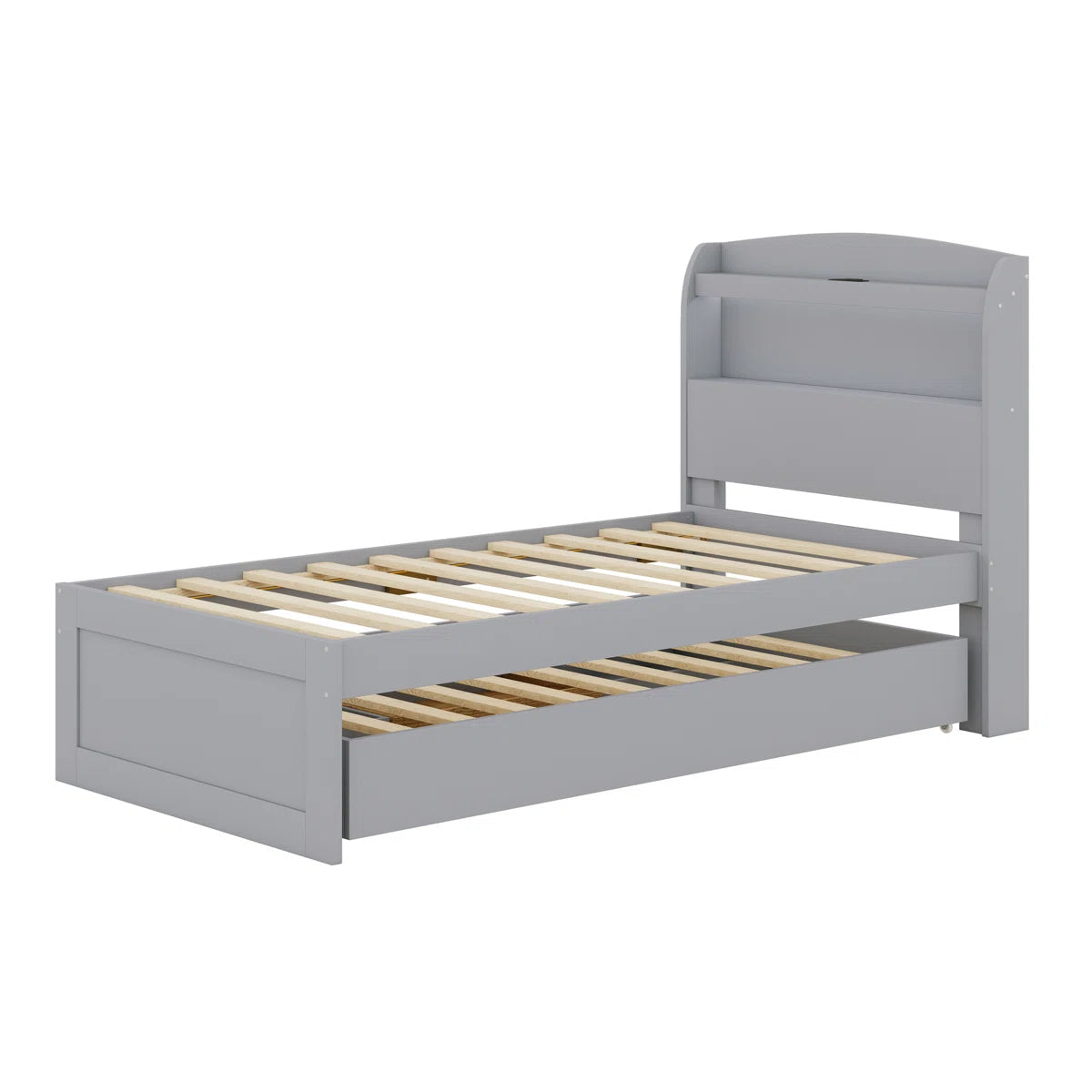 Platform Bed With Storage LED Headboard, Charging Station