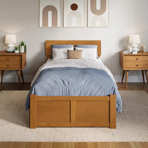 Solid Wood Platform Storage Bed