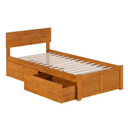 Solid Wood Platform Storage Bed