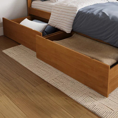 Solid Wood Platform Storage Bed
